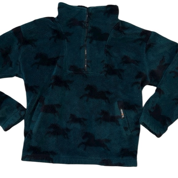 Kerrits On Course Quarter Zip Fleece Equestrian Teal and Black medium - Picture 1 of 8